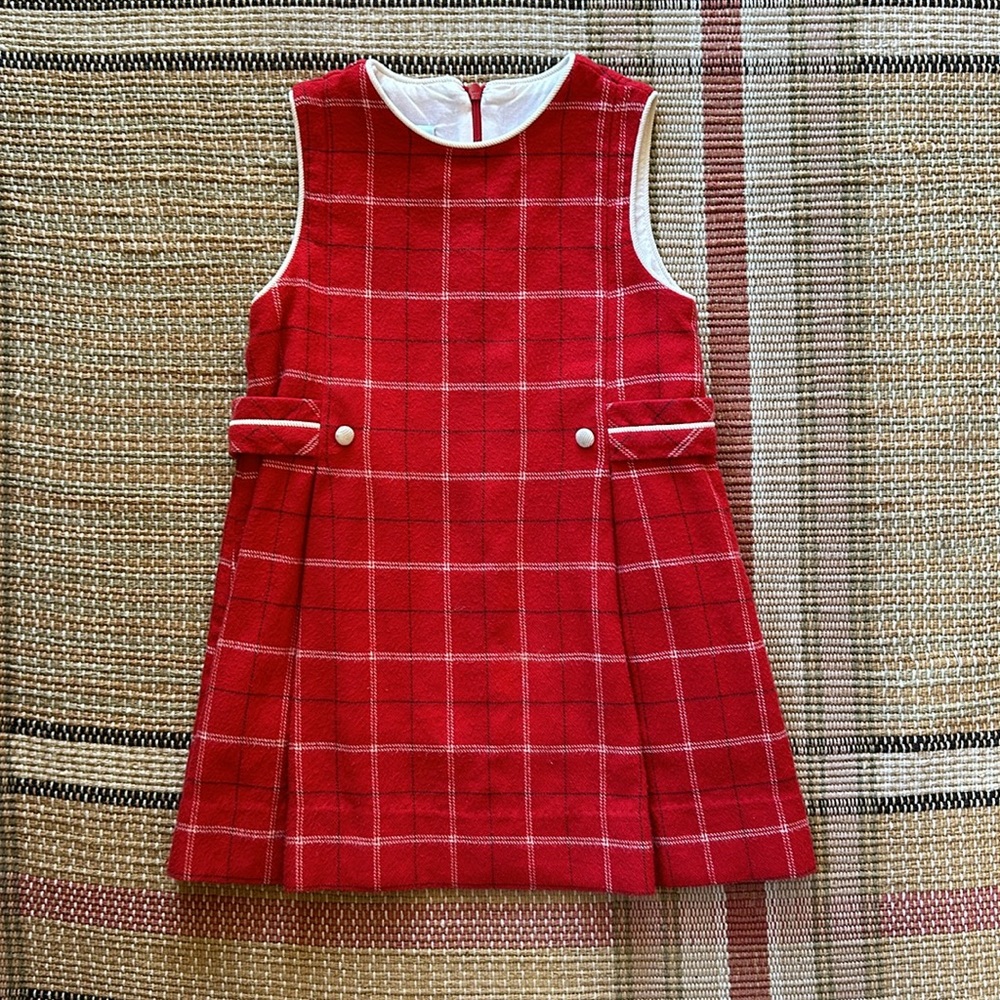 Bella Bliss Side Tab Dress in Red Rex Check